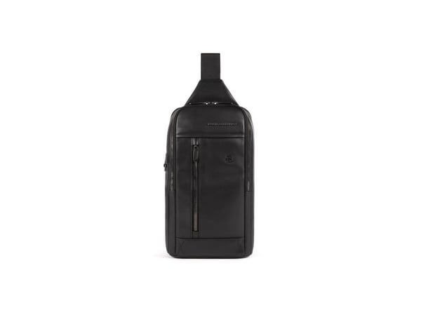 Piquadro, Monospalla, Leather, Backpack, Black, Mono Sling, For Men, 19 x 32 x 8 cm