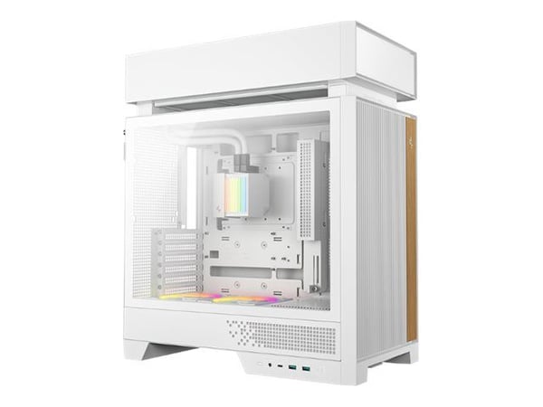 DeepCool CL6600 WH - Mid tower - ATX - genomskinlig sidopanel (härdat glas) - ingen strömförsörjning (ATX / SFX / SFX-L) - vit - USB/ljud
