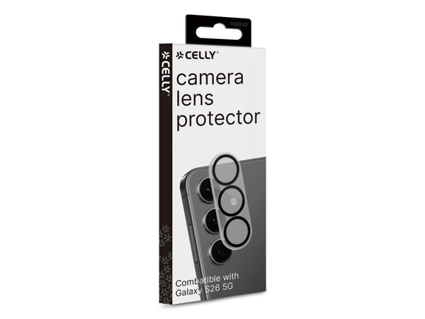 Celly CAMERALENS1163, Samsung, Galaxy S26 5G, Ripebestandig, Støvresistent, Svart, Gjennomsiktig, 1 stykker