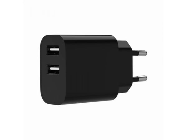 Gembird - Strømadapter - universal - 12 Watt - 2,4 A - 2 utgangskontakter (USB) - svart