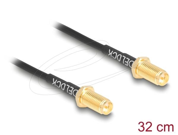 DeLOCK 90893, 0,32 m, RG-174, RP-SMA, RP-SMA, Svart