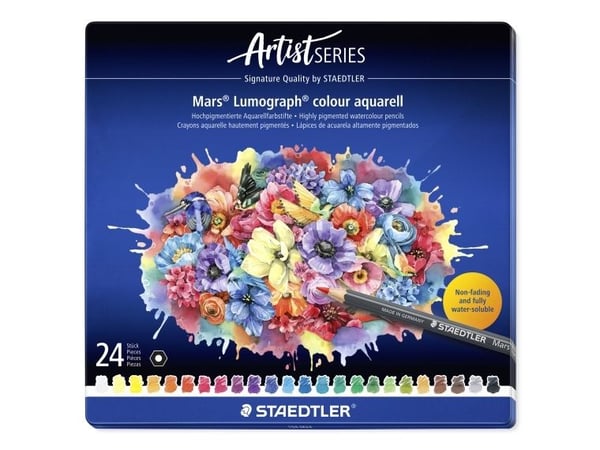 Staedtler Mars Lumograph, Mjuk, Multifärg, 24 styck