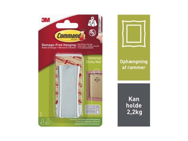 Command 17047 - Självhäftande krok - stor - silver