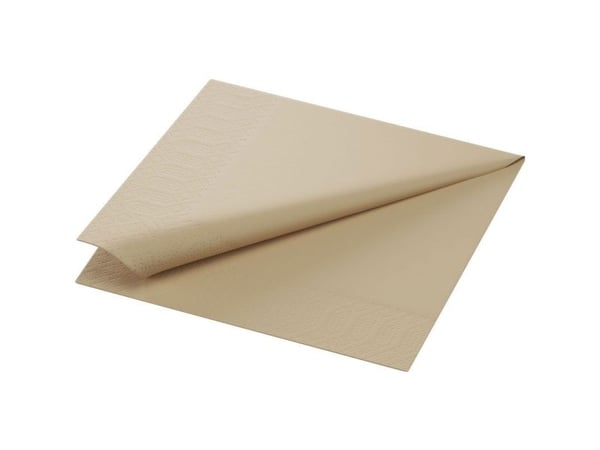 Frokostserviet, Duni, 1/4-fold, 3 lag tissue, brun 330mmx330mm, pakke a 250 stk