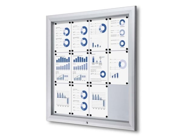 Oppbevaringsskap, Twinco Twin, 1000x1005mm Med whiteboardtavle, aluminium/grå