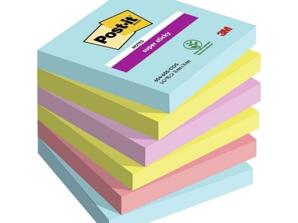 Post-It 7100263206, Neliö, Sininen, Vihreä, Vaaleanpunainen, Paperi, 76 mm, 76 mm, 90 arkkia