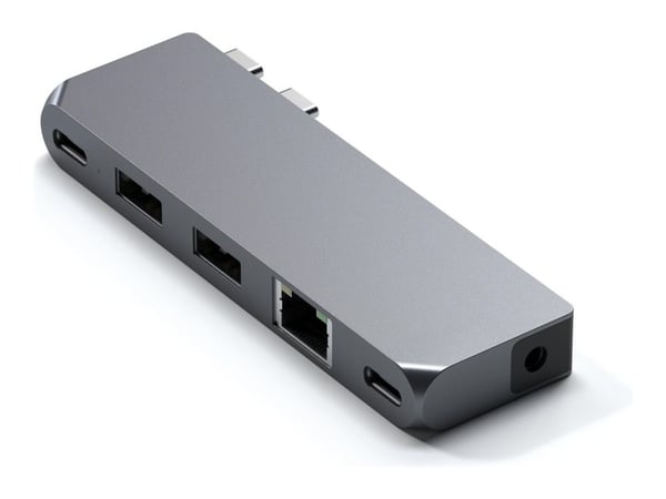 Satechi Pro Hub Mini, Langallinen, USB 3.2 Gen 1 (3.1 Gen 1) Type-C, 96 W, 1000 Mbit/s, Harmaa, Space Gray