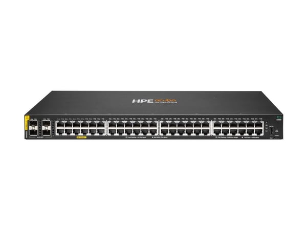 HPE Aruba Networking CX 6000 48p 10M/100M/1G Class4 PoE 4p SFP 1G 370W Switch - Switch - Styrt - 48 x 10/100/1000 (PoE+) + 4 x Gigabit SFP (opplink...