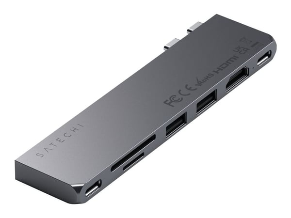 Satechi ST-HUCPHSM, Telakointi, USB 3.2 Gen 2 (3.1 Gen 2) Type-C, 100 W, 1.4/2.3, Harmaa, Space Gray