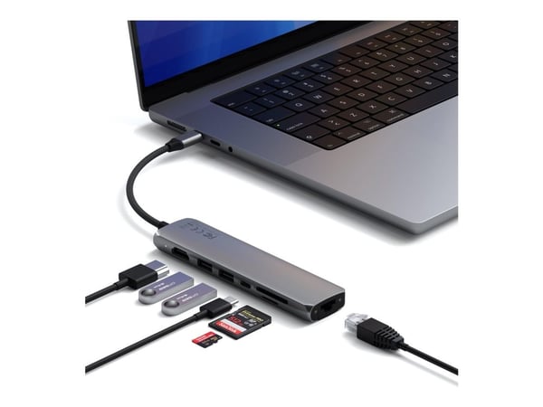 Satechi 7-in-1 - Telakointiasema - USB-C / USB 3.2 Gen 2 x 2 - HDMI - 1GbE