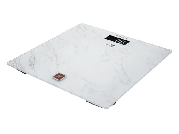 JATA 517, Elektronisk personvekt, 150 kg, 100 g, Hvit, kg, lb, firkant
