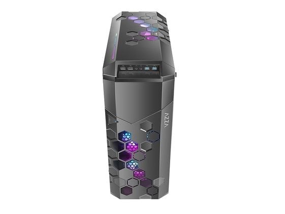 Azza STORM ARGB, Full Tower, PC, Svart, ATX, Micro ATX, EATX, Spilling, Blå, Grønn, Rød