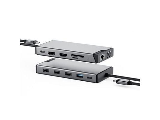 Alogic 12-in-1 USB-C PD DV3 -telakointiasema, jossa on kolme näyttöä