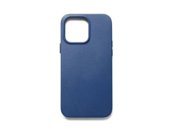 "Mujjo Nahkakotelo MagSafe-turvakotelolla iPhone 14 Pro Max - Monaco Blue.