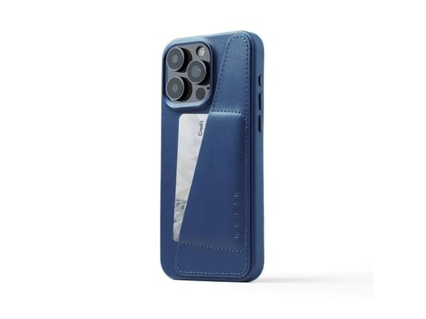 Troubadour Goods Limited Mujjo Full Nahka lompakko tapauksessa - tapauksissa suunniteltu iPhone 15 Pro Max, yhteensopiva MagSafe (monaco sininen)