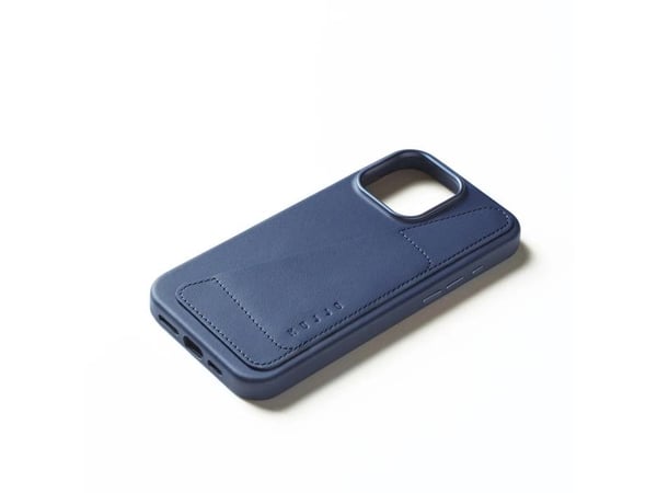 Mujjo Lompakko nahkainen kotelo iPhone 16 Pro Max - sininen