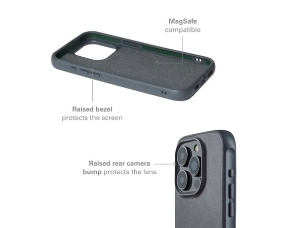 Troubadour Goods Mujjo iPhone 15 Pro Shield Iskukotelo - Teräksen sininen