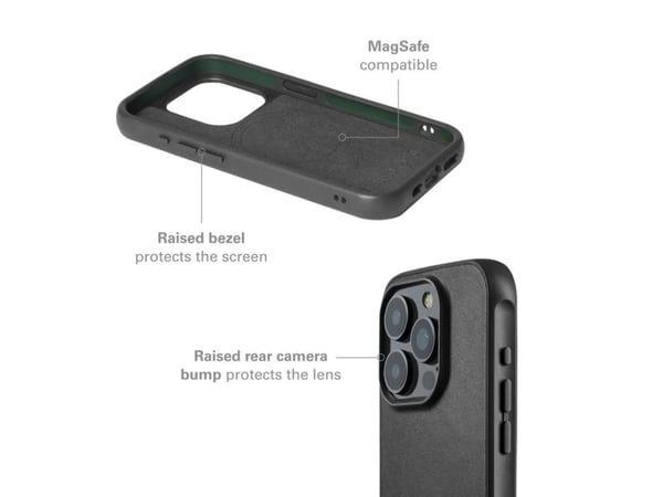 Mujjo Impact Case, Suojus, Apple, iPhone 15 Pro, 15,5 cm (6.1"), Musta