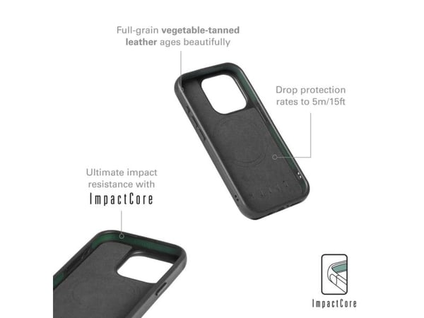 Mujjo Impact Case, Suojus, Apple, iPhone 15 Pro, 15,5 cm (6.1"), Musta