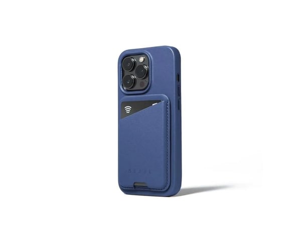 "Mujjo Nahkainen Magsafe-korttilompakko - täydellinen lisävaruste iPhonellesi - Monaco Blue"