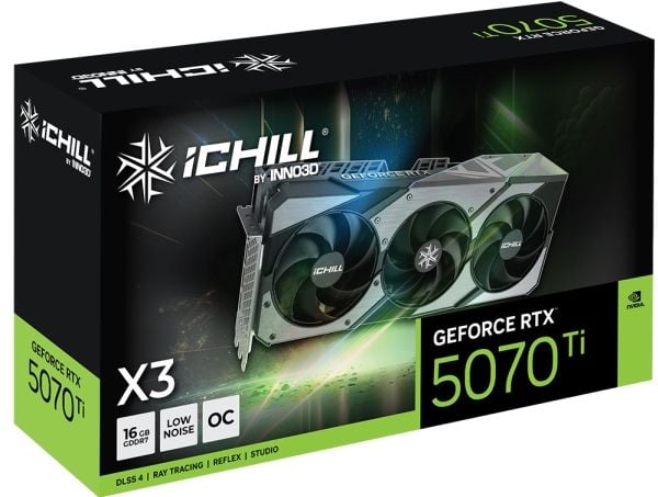 Inno3D iCHILL X3 - Grafikkort - GeForce RTX 5070 Ti - 16 GB GDDR7 - PCI Express 5.0 - HDMI, 3 x DisplayPort