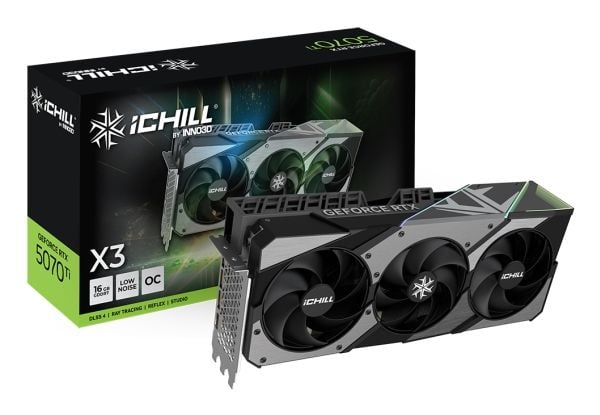 Inno3D iCHILL X3 - Grafikkort - GeForce RTX 5070 Ti - 16 GB GDDR7 - PCI Express 5.0 - HDMI, 3 x DisplayPort