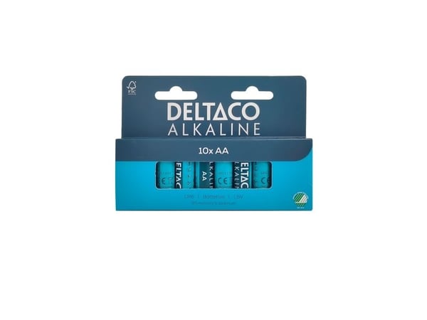 DELTACO - Batteri 10 x AA / LR6 - Alkalisk - 2800 mAh