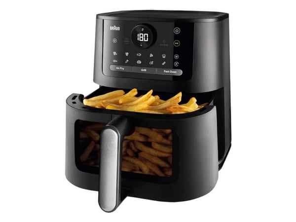 Braun HF 5075, Varmluftsfrityr, Single/enkelt, Svart, Grå, Berøringskontroll, Enkeltstående, Keramisk