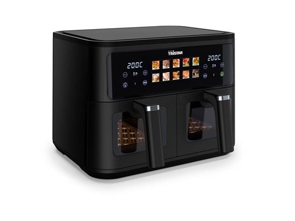 Tristar FR-9075, Varmluftsfrityr, 9 l, 60 °C, 200 °C, 60 min, Dobbel