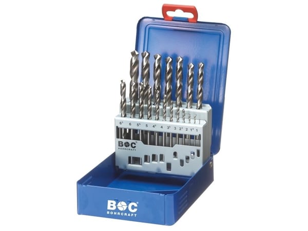 Bohrcraft Spiralborsæt MG10 DIN338 HSS-G 1-10,0x0,5mm 19 dele
