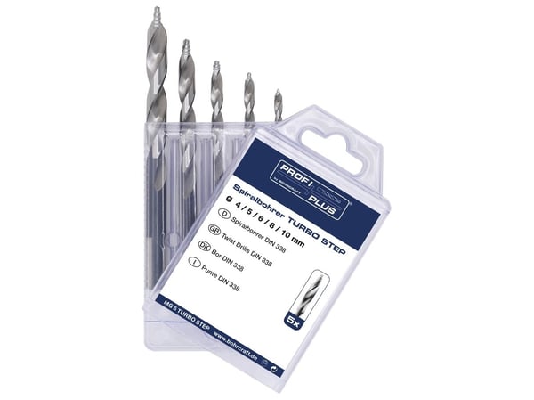 Bohrcraft Spiralborsæt MG5 TURBO STEP HSS-G DIN 338 4-10 mm - 5 dele Multipakke