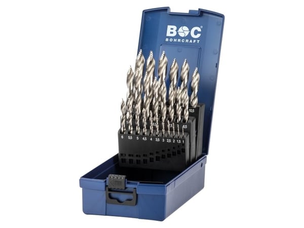 Bohrcraft Twist-porasarja KG13 TURBO STEP HSS-G DIN 338 1-13mm - 25 kpl ABS-laatikko
