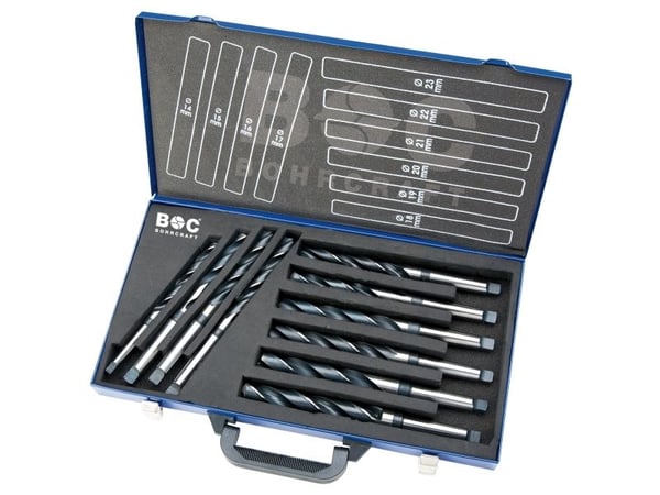 Bohrcraft Spiralborsæt 14,0-30,0mm Konus DIN 345 HSS 10 dele