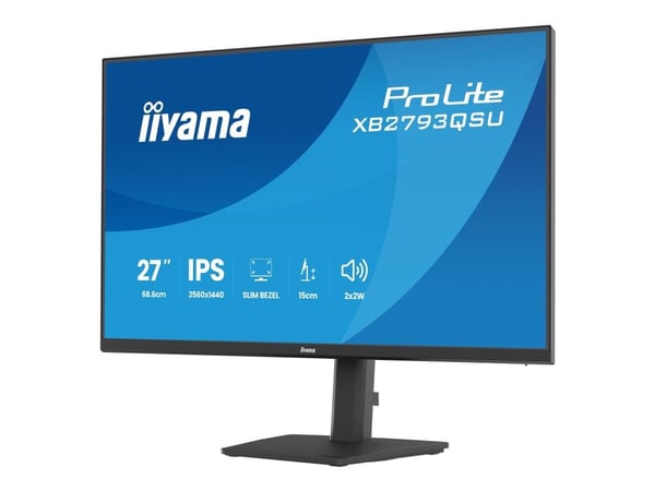 iiyama ProLite XB2793QSU-B1 - LED-skärm - 27" - 2560 x 1440 QHD @ 75 Hz - IPS - 350 cd/m² - 1000:1 - 1 ms - HDMI, DisplayPort - högtalare - svart, ... iiyama ProLite XB2793QSU-B1 - LED-skärm - 27" - 2560 x 1440 QHD @ 75 Hz - IPS - 350 cd/m² - 1000:1 - 1 ms - HDMI, DisplayPort - högtalare - svart, ...