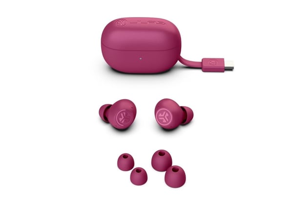 JLab Audio Go POP ANC - True wireless-hodetelefoner med mikrofon - i øret - Bluetooth - aktiv støydemping - Fuchsia