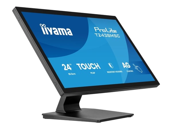 iiyama ProLite T2438MSC-B2 - LED-skjerm - 24" (23.8" synlig) - berøringsskjerm - 1920 x 1080 Full HD (1080p) @ 120 Hz - IPS - 600 cd/m² - 1300:1 - ...