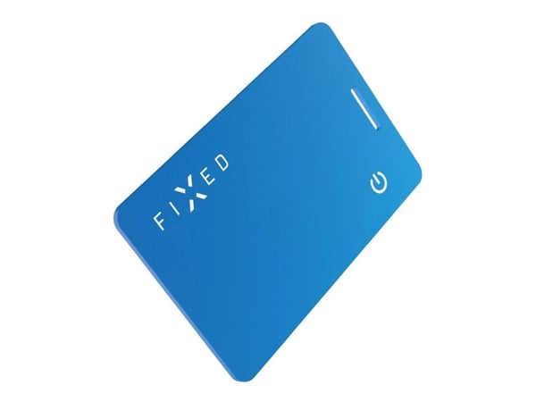 Smart tracker FIXED Tag Card 2 med Find My-funksjon, trådløs lading, blå