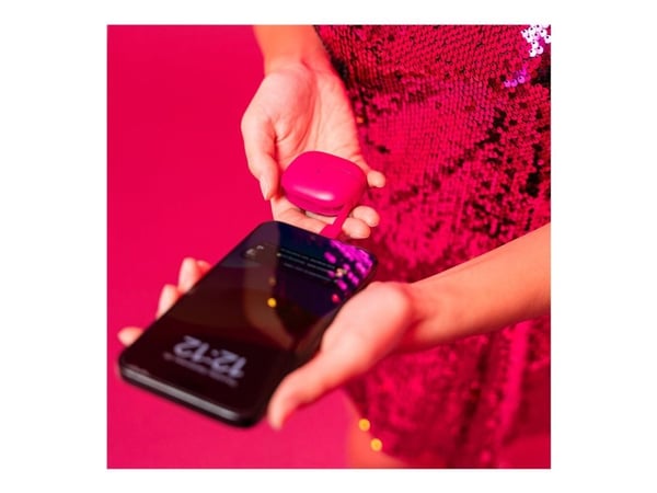 JLab Audio Go POP ANC - True wireless-hodetelefoner med mikrofon - i øret - Bluetooth - aktiv støydemping - Fuchsia