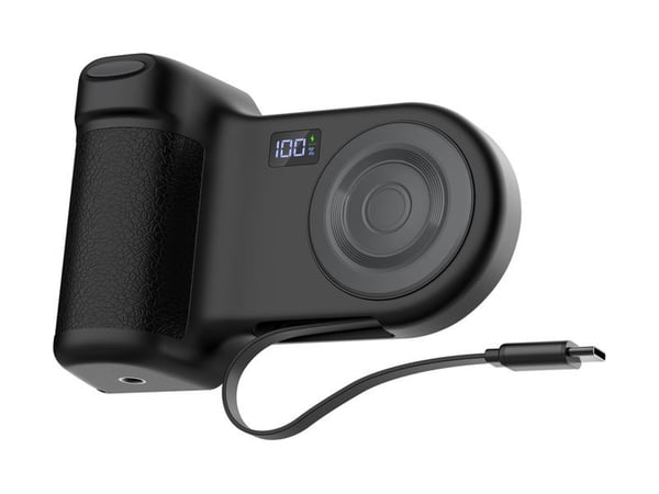 Belkin Stage PowerGrip - Stativ / håndgrep for mobiltelefon - magnetic charging, with power bank - koksgrå