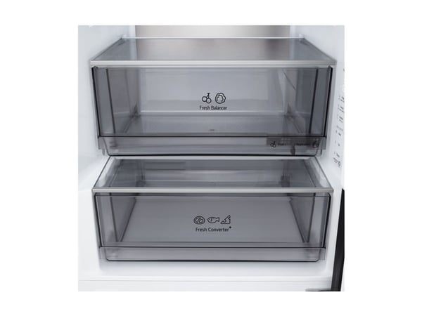 LG GBBS524CEV - Kjøleskap/fryser - bunnfryser - Wi-Fi - bredde: 59.7 cm - dybde: 67.4 cm - høyde: 203 cm - 375 liter - Klasse C - essens svart stål
