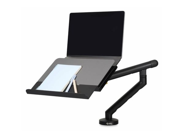 BakkerElkhuizen - Monteringskomponent (anteckningsbokhållare, dokumenthållare) - stål, aluminium - svart, mörkgrå - skärmstorlek: 11.6"-17" - monte...
