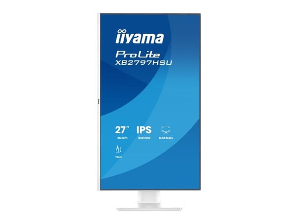 iiyama ProLite XB2797HSU-W1 - LED-skjerm - 27" - 1920 x 1080 Full HD (1080p) @ 120 Hz - IPS - 350 cd/m² - 1500:1 - 1 ms - HDMI, DisplayPort - høytt...
