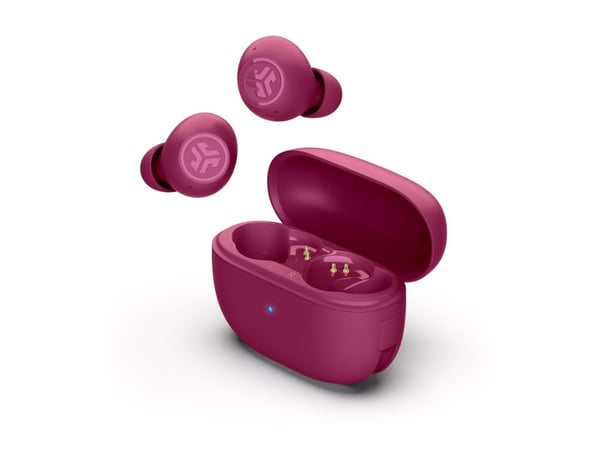 JLab Audio Go POP ANC - True wireless-hodetelefoner med mikrofon - i øret - Bluetooth - aktiv støydemping - Fuchsia