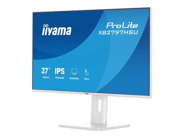 iiyama ProLite XB2797HSU-W1 - LED-skärm - 27" - 1920 x 1080 Full HD (1080p) @ 120 Hz - IPS - 350 cd/m² - 1500:1 - 1 ms - HDMI, DisplayPort - högtal...