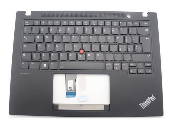 LCFC - Erstatningstastatur for bærbar PC - med Trackpoint - bakbelysning - QWERTY - Italiensk - svart - FRU - med toppdeksel