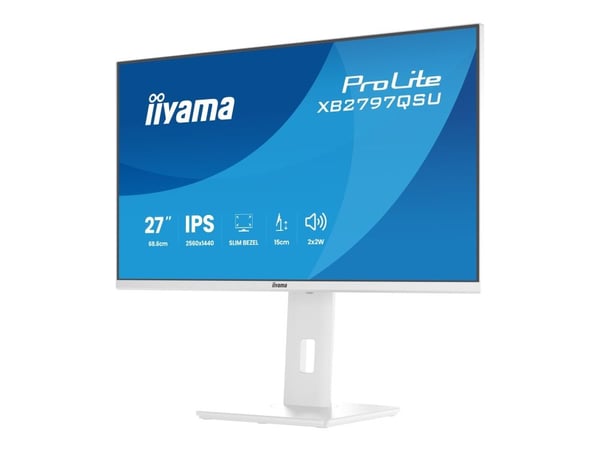 iiyama ProLite XB2797QSU-W1 - LED-skjerm - 27" - 2560 x 1440 QHD @ 75 Hz - IPS - 350 cd/m² - 1000:1 - 1 ms - 2xHDMI, DisplayPort - høyttalere - hvi...