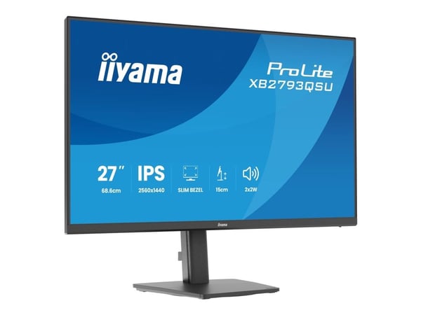 iiyama ProLite XB2793QSU-B1, 68,6 cm (27"), 2560 x 1440 pikseliä, Quad HD, LED, musta