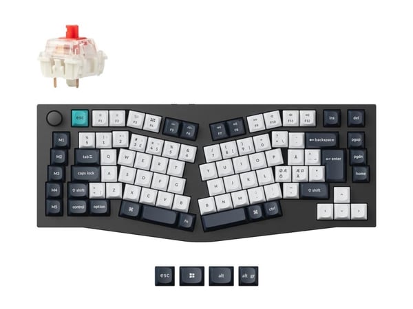 Keychron Q10 MAX - Tastatur - QMK custom, alice layout, fully assembled knob, mechanical - 75% - belyst - trådløs - USB-C, 2.4 GHz, Bluetooth 5.1 -...