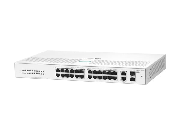 HPE Networking Instant On 1430 26G 2SFP Switch - Switch - ikke-styrt - 26 x 10/100/1000 + 2 x 100/1000 SFP - stasjonær, rackmonterbar, veggmonterba...