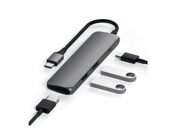 Satechi Slim Alumiininen moniporttisovitin - telakointiasema - USB-C